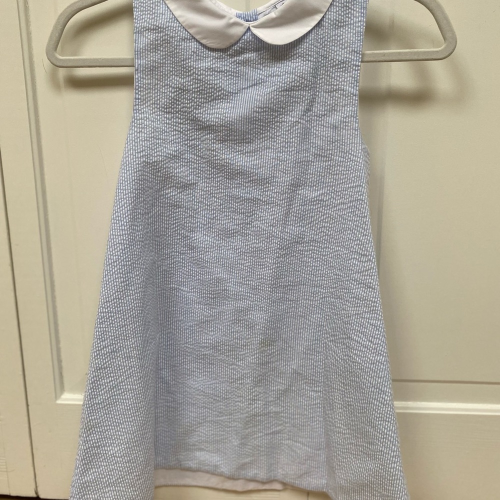 Blue Ollie + Bess kids seersucker dress.